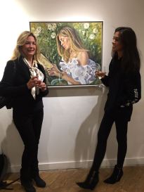 christine-klein-with-her-daughter-celine-and-portrait