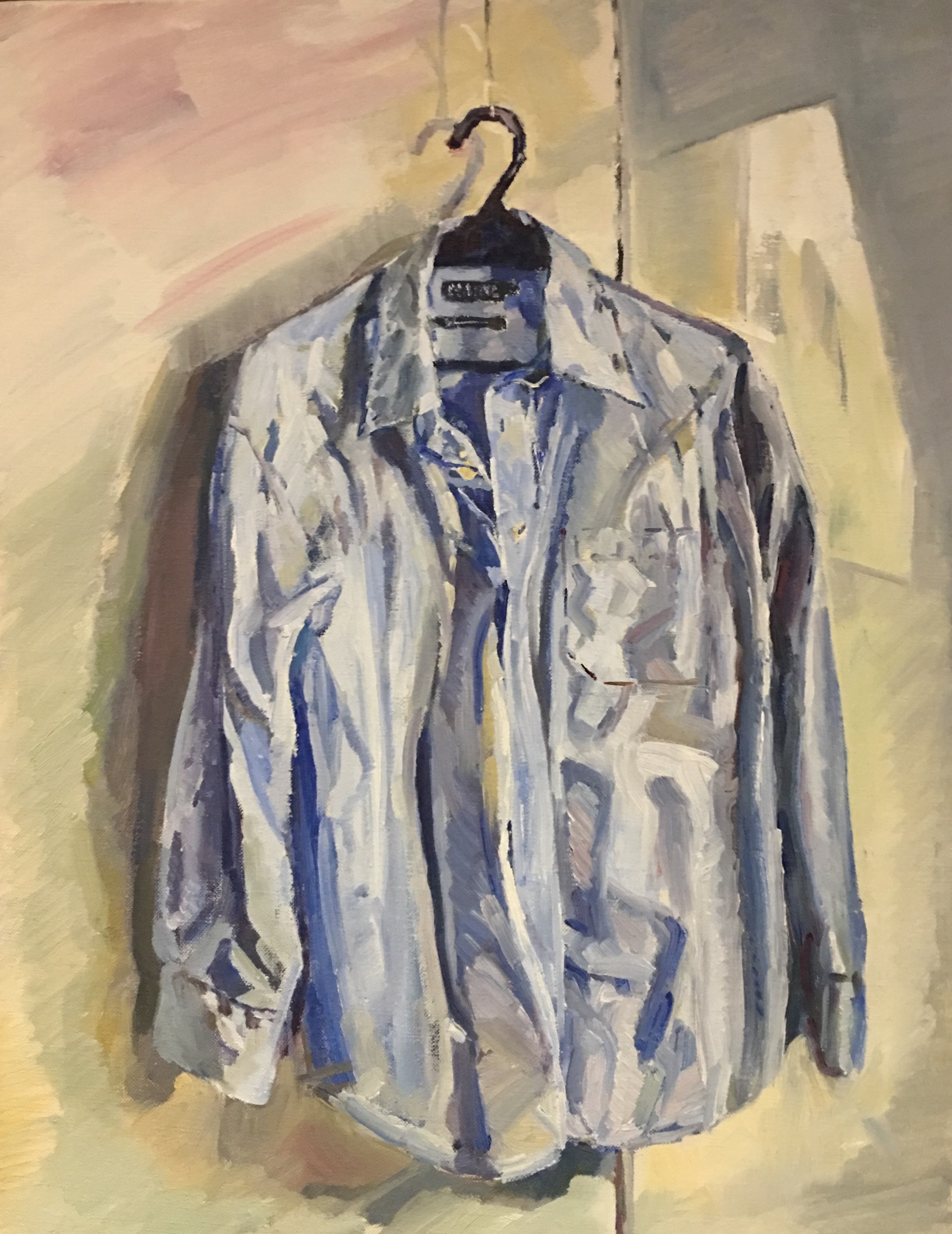 Mark Stevenson's Blue Shirt oil on canvas 35x45cm £240.jpg