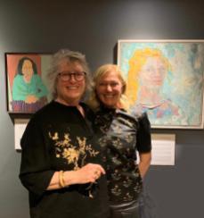 Maureen Nathan with Alla Broeksmit and her self portrait