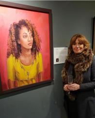 Colleen Quill with her portrait